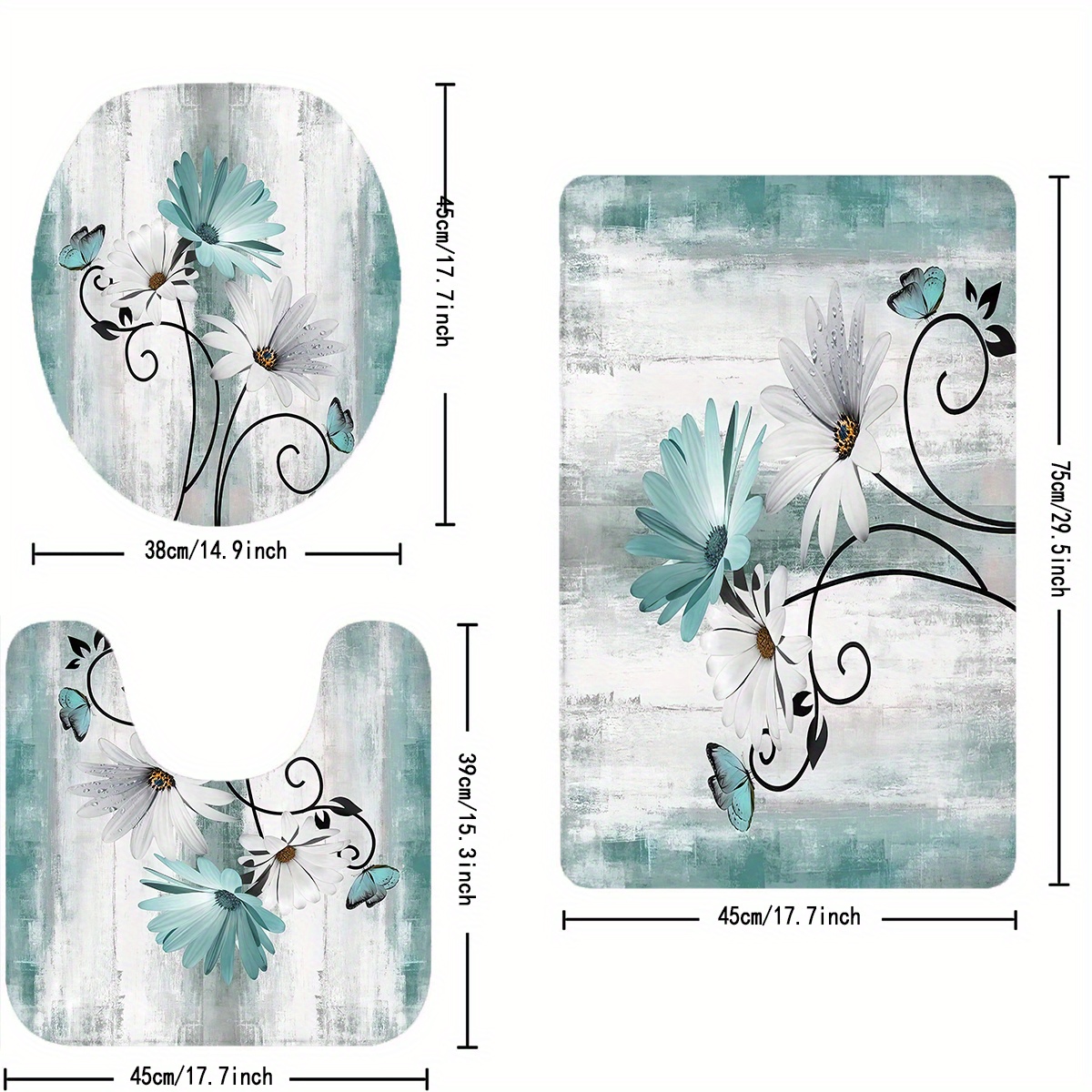 FZDHHY Abstract Mid Century Shower Curtain Set Floral Plant Neutral Bathroom  Minimalist Art Decor Waterproof Bathtub with Carpet Bath Mat Toilet Rugs -  Yahoo Shopping