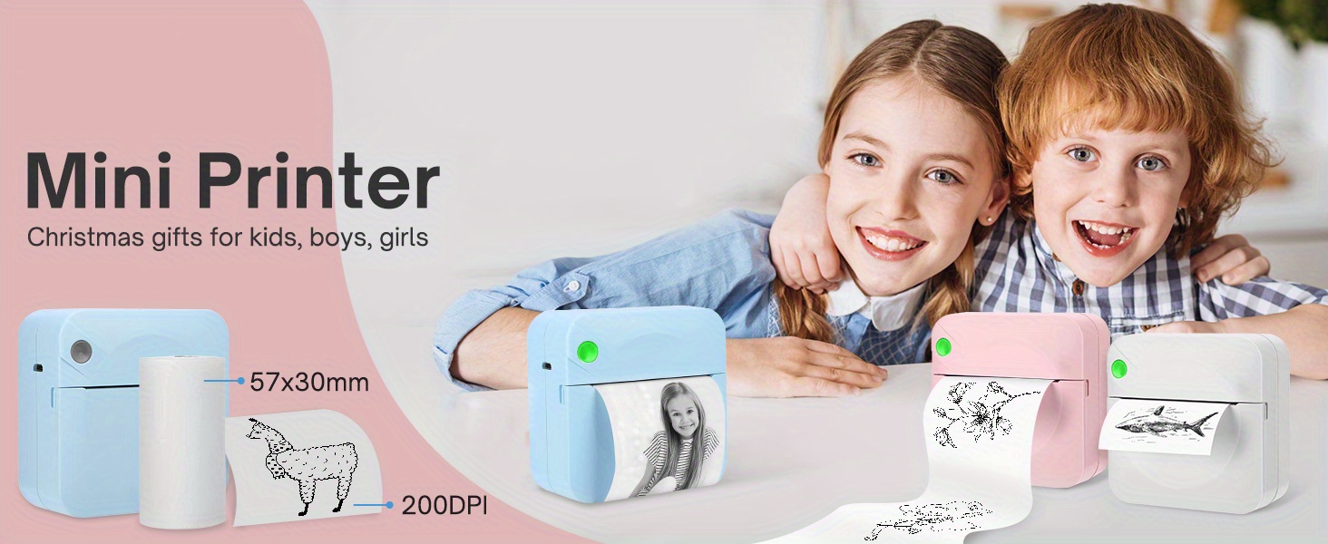 mini printer bt pocket thermal printer inkless portable sticker printer compatible with ios and android wireless photo printer for printing label journal study notes memo photos details 0