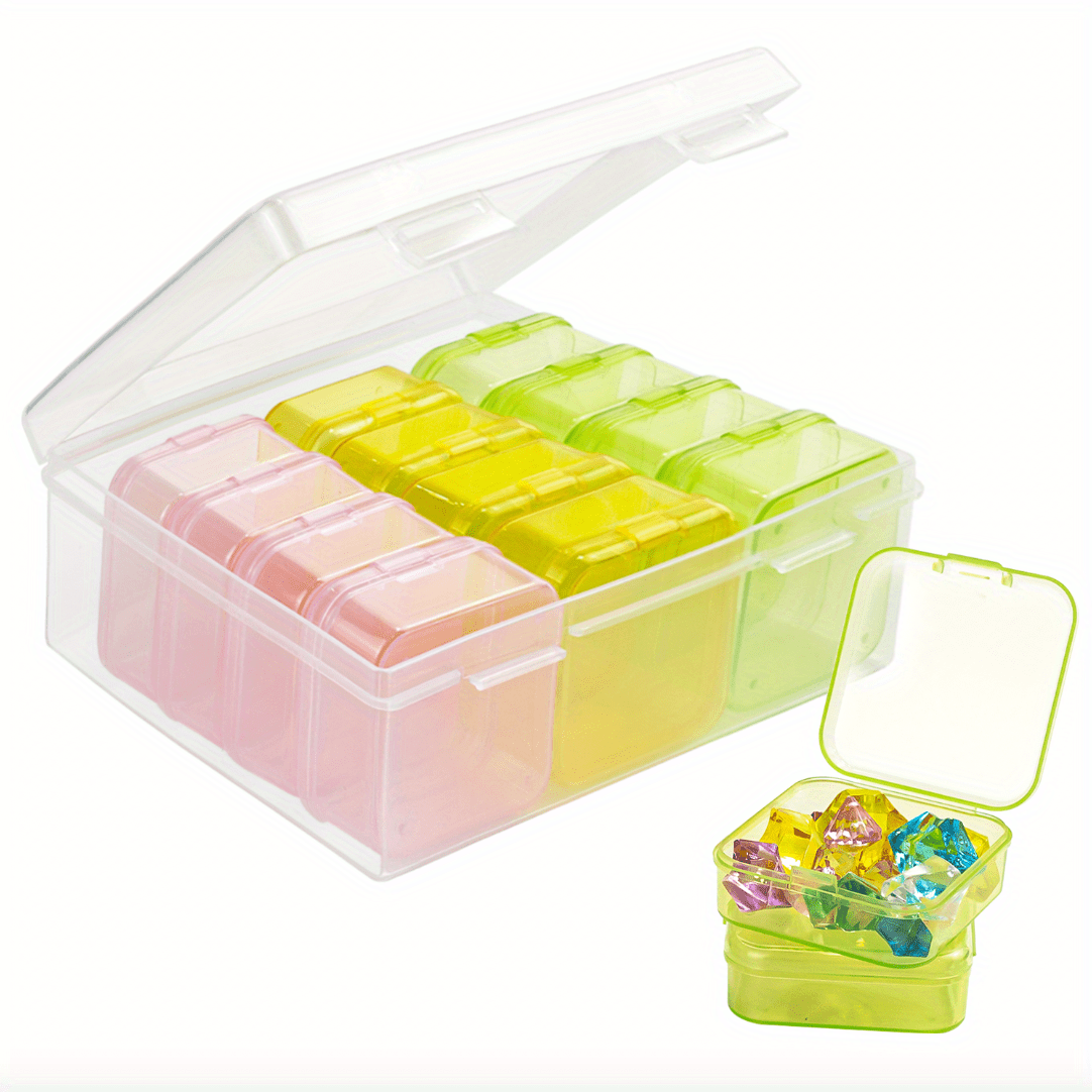  SKYVAN 12pcs Mini Clear Plastic Beads Storage Box