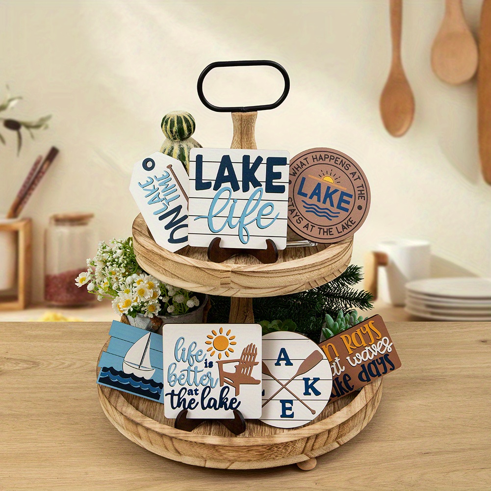 2023 New Sailboat Tiered Tray Decorations, Lake Logo Rowing Combination