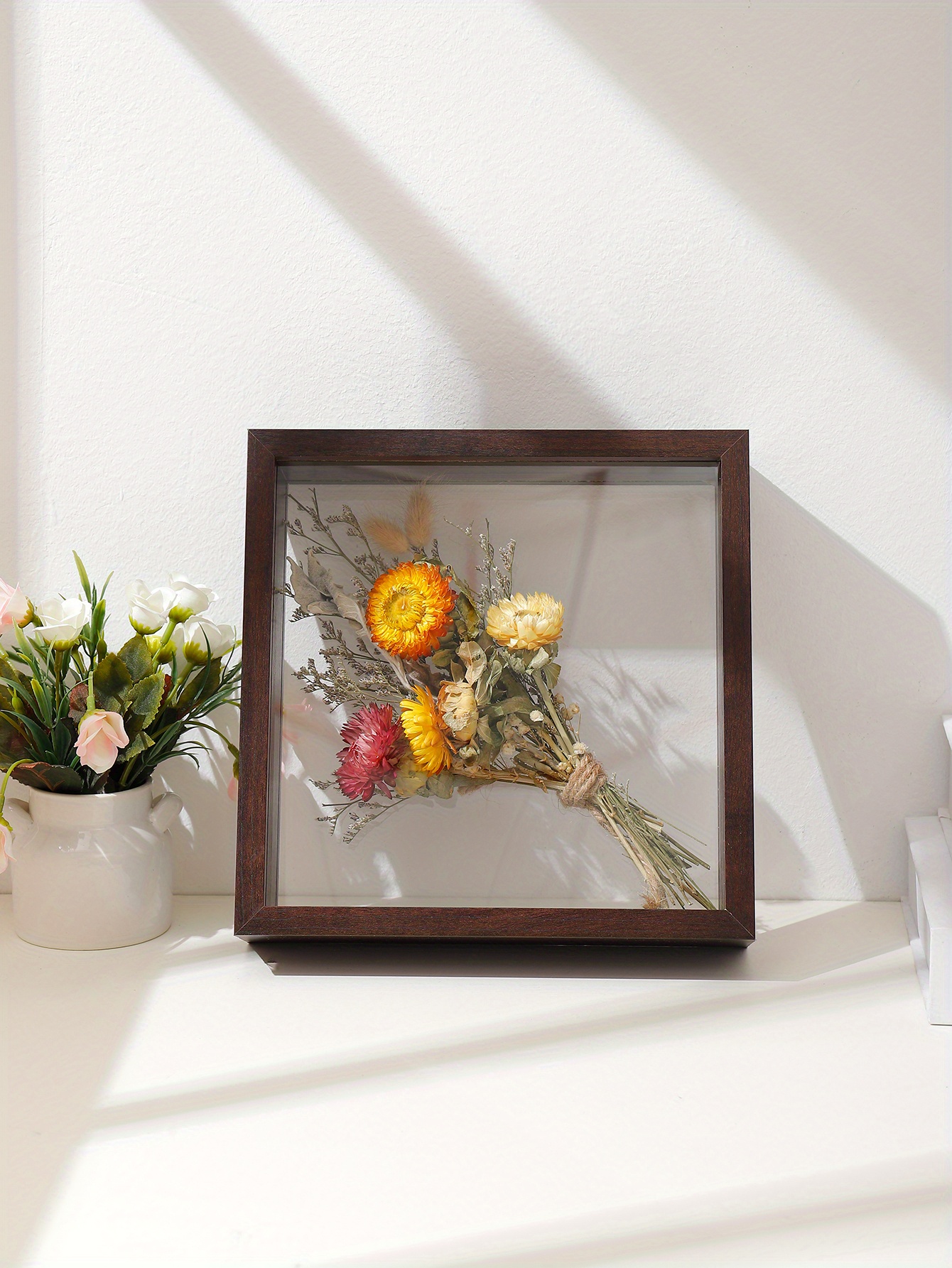 Double sided Transparent Glass Photo Frame Dried Flowers Temu New Zealand