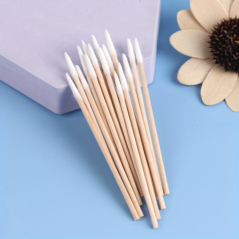

100pcs/200pcs Portable Nail Polish Remover Stick - Clean Cotton Swab For Healthy Manicure And Makeup Application