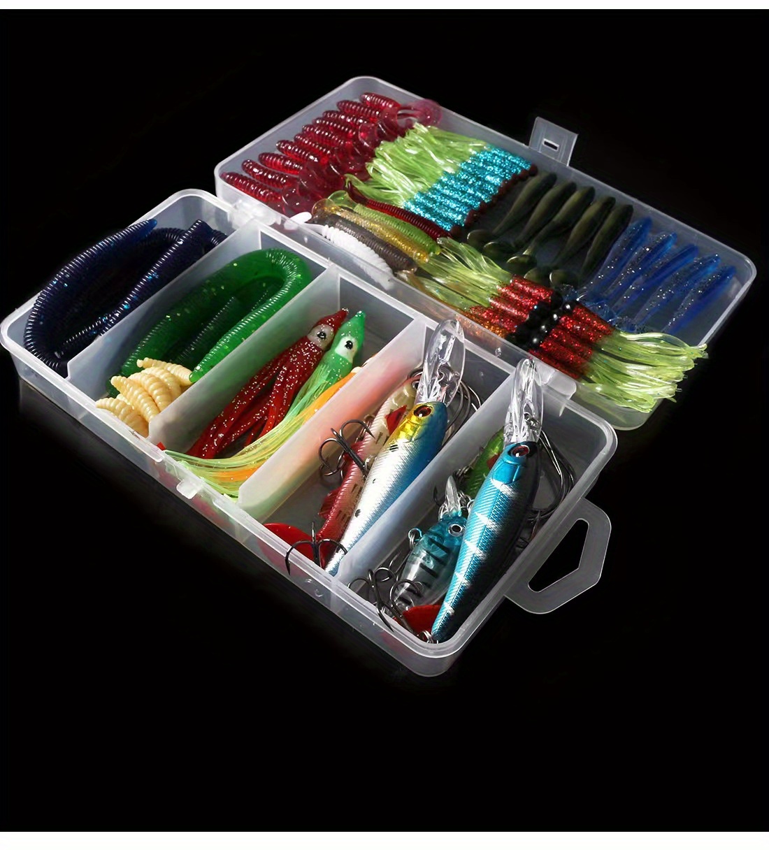 Complete Fishing Lure Set Bait Box Includes Hard Soft - Temu Canada