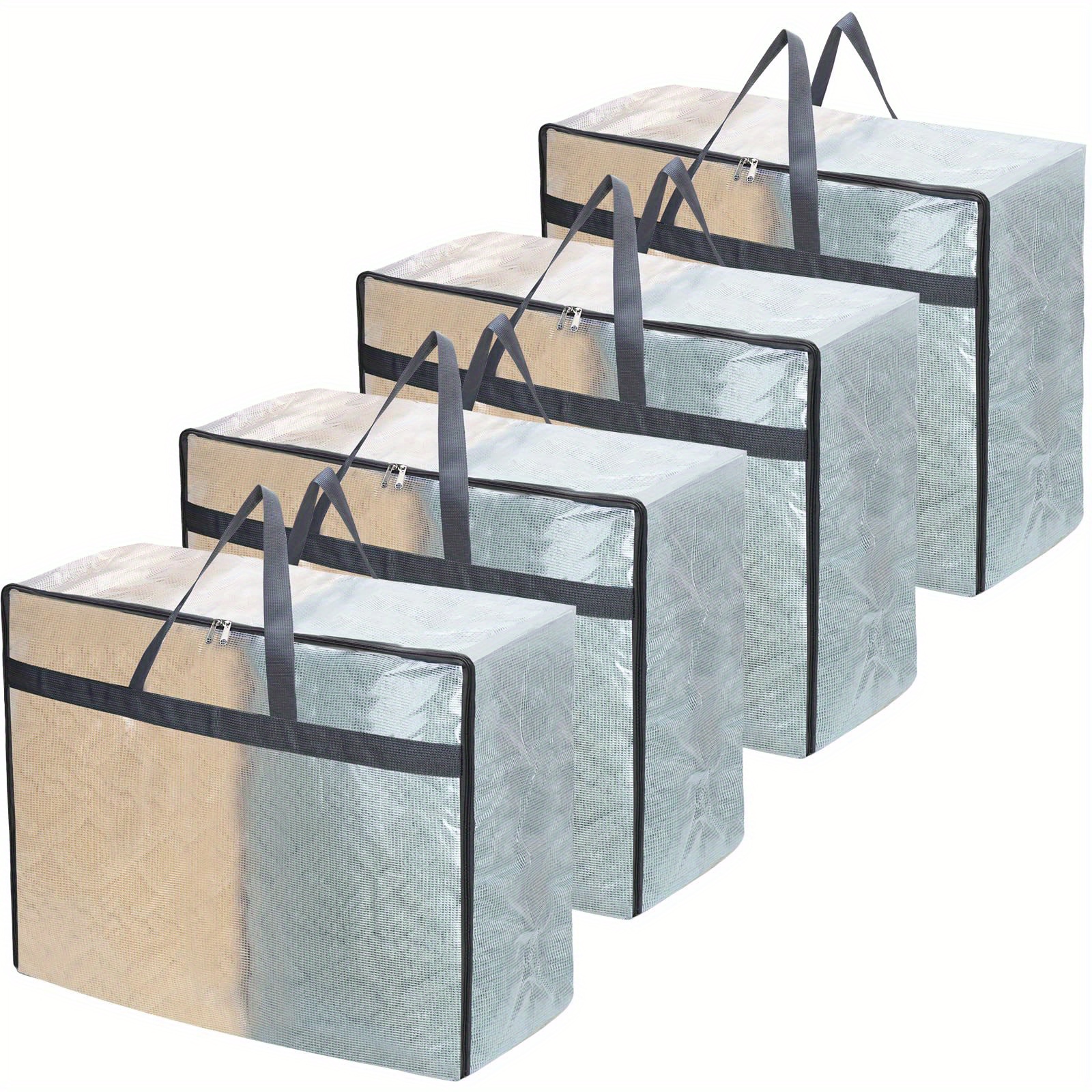 Zippered plastic storage deals bags with handles