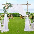 1pc 2pcs 3pcs wedding arch draping fabric wedding arch drapes decorations sheer wedding backdrop curtains tulle fabric drapery for ceremony reception ceiling decor