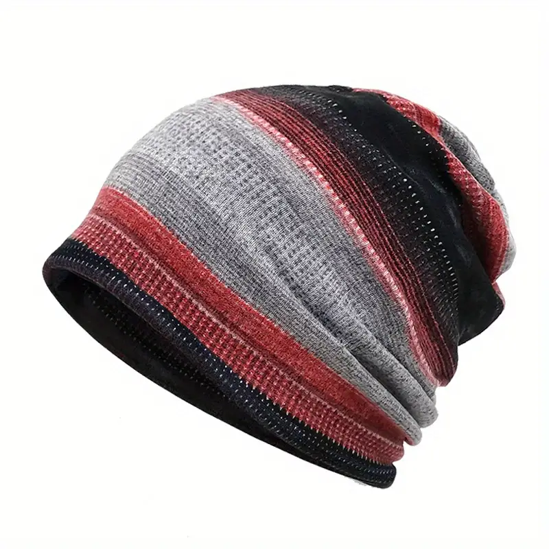 1pc Unisex 2 In 1 Striped Slouchy Beanie Scarf | Quick & Secure Online  Checkout | Temu