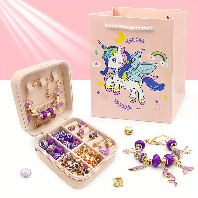 Xelparuc 85 Pieces Charm Bracelet Making Kit Including Jewelry Beads Snake  Chain DIY Craft Jewelry Gift Set for Kids Girls Teens 