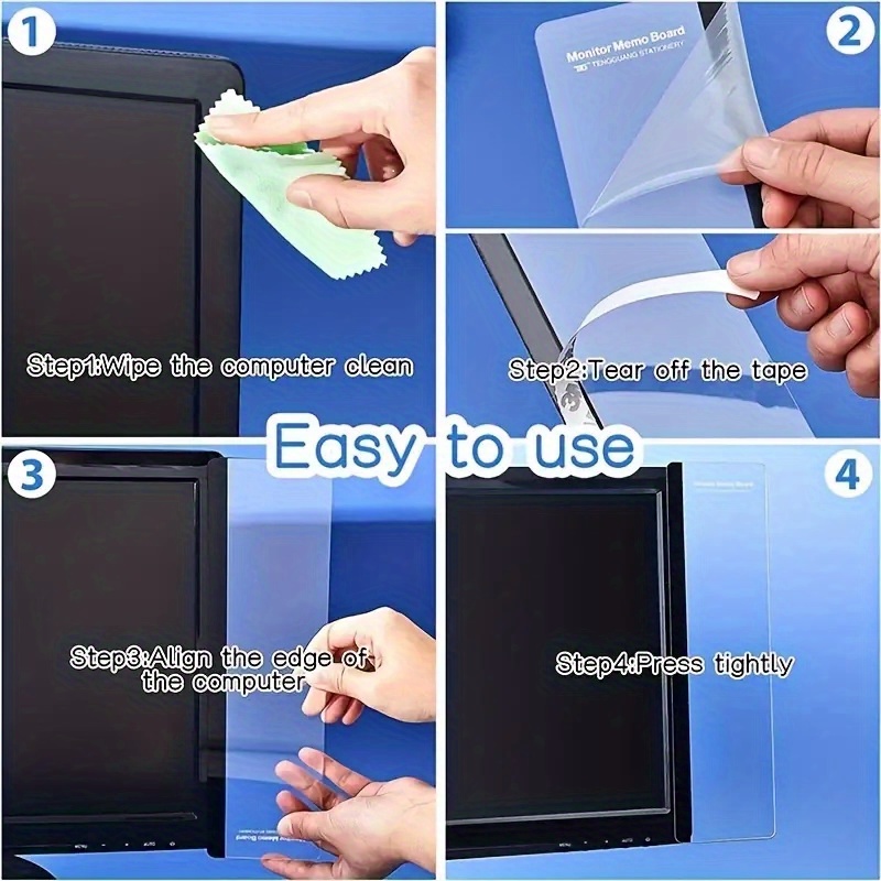 Monitor Message Board Display Side Sticky Notes Acrylic Note - Temu ...