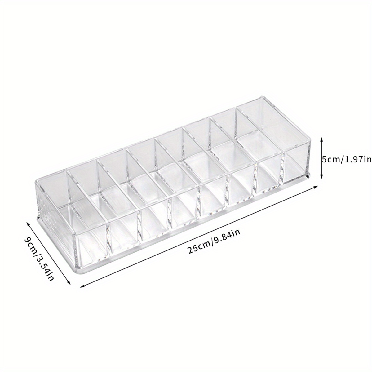 1pc Clear Lipstick Storage Box, PS Multi Grid Storage Box For Household,1pc  Clear Nail Polish Storage Box, Lipstick, Highlighters, Eyeshadow Palettes  Storage Container For Vanity, 8 Slots, Transparent Makeup Box, Multi-layer  Cosmetic