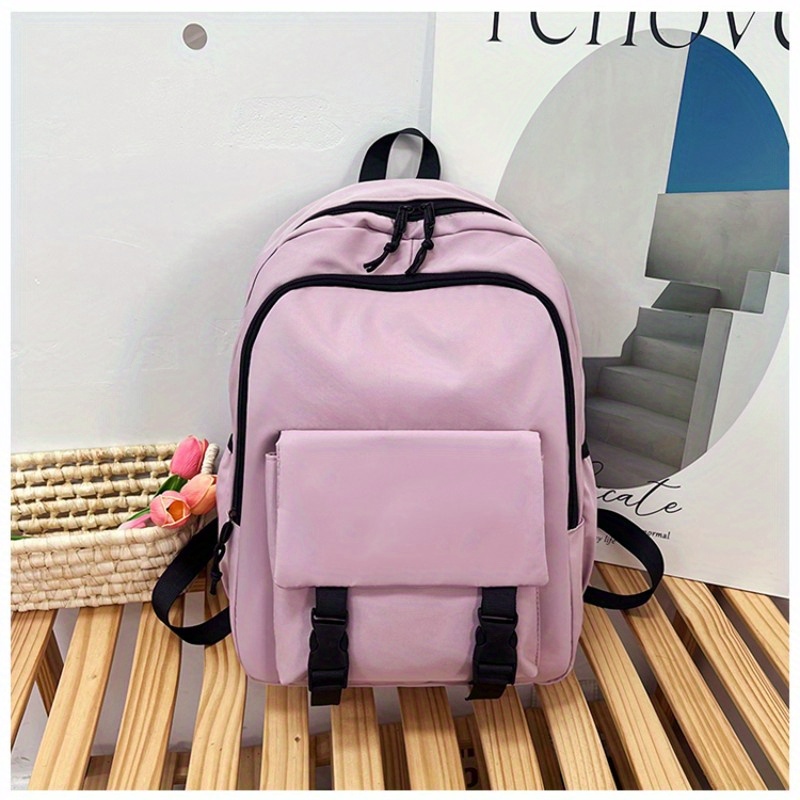 College Style Solid Color Women Backpack