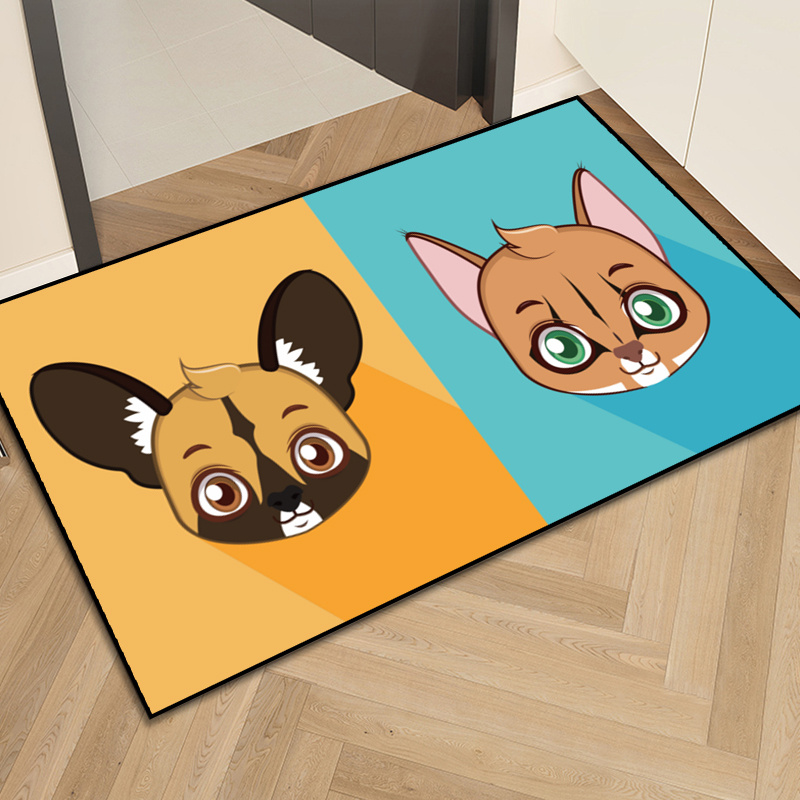 Cat Dog Bath Mats Cute Cartoon Animal Non Slip Carpet Entrance Door  Bathroom Living Room Rug Kitchen Toilet Floor Mat Home Decor