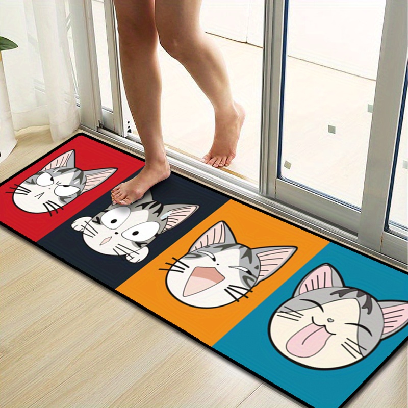 Bathmat Door Entrance Mat Cartoon Cat Bath Rug Bathroom Non-Slip Mat Toilet  Mat Entrance Door Absorbent Mat Anti-slip Bathmats