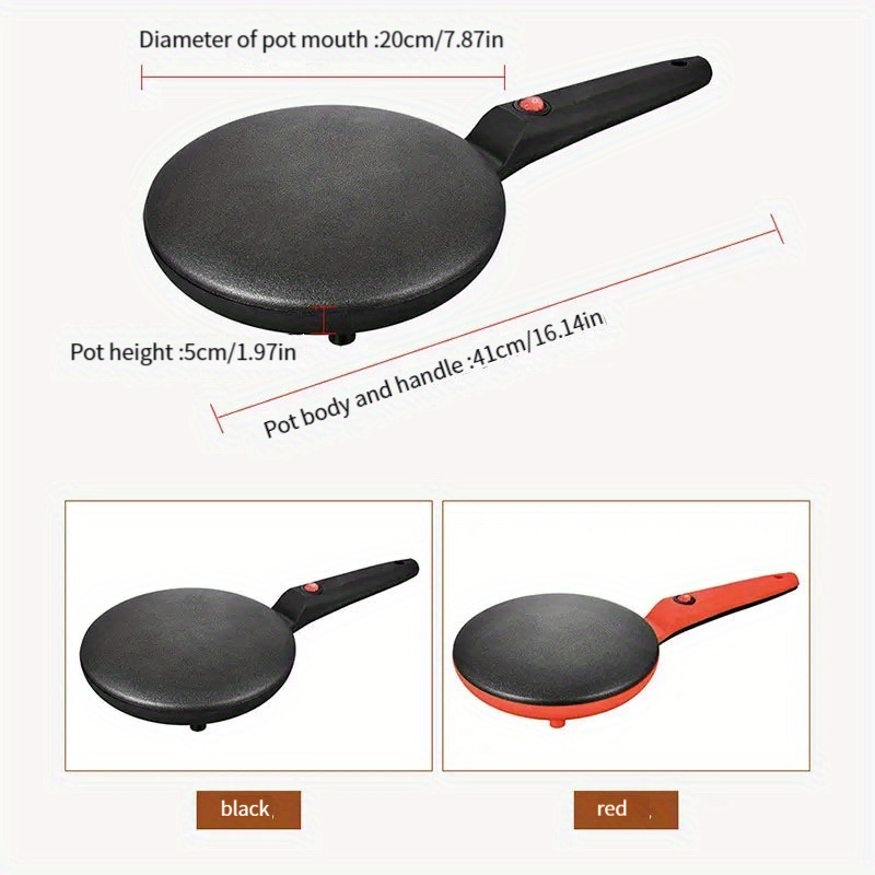 Electric Pancake Maker - Non-Stick Pancake Pan for Perfect Pancakes, Spring  Rolls, Pastries - Household Kitchen Appliance with US Plug - Black