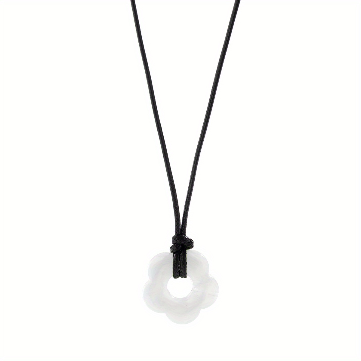 Black Thread Floral Necklace