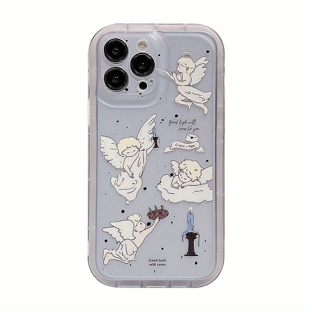 Cute Cartoon Angel Transparent Matte Soft Shockproof Phone Temu