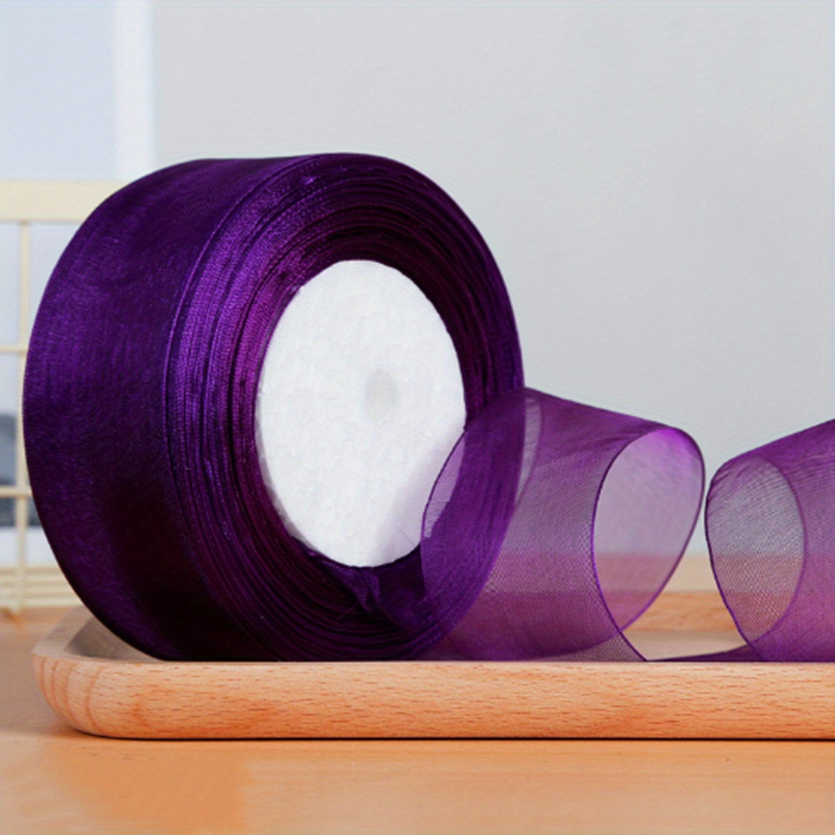 25 Yards, 7/8 DIY Ivory Sheer Organza Ribbon With Satin Edges