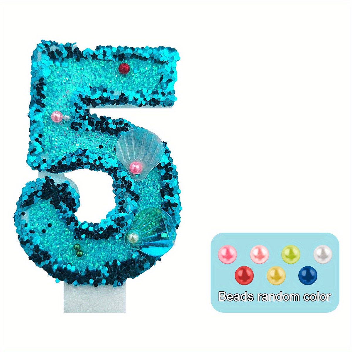 Glitter Shell Number 0-9 Birthday Candle for Sea Theme Parties