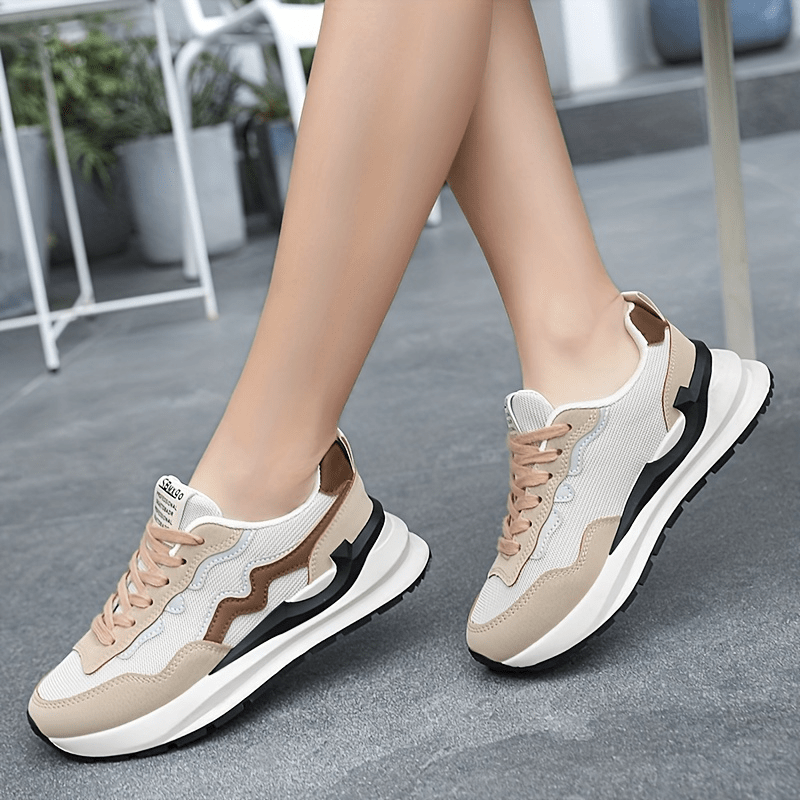 Women's Letter Decor Skate Shoes, Round Toe Lace Up Low Top Sneakers,  Trendy Outdoor Walking Trainers - Temu Austria