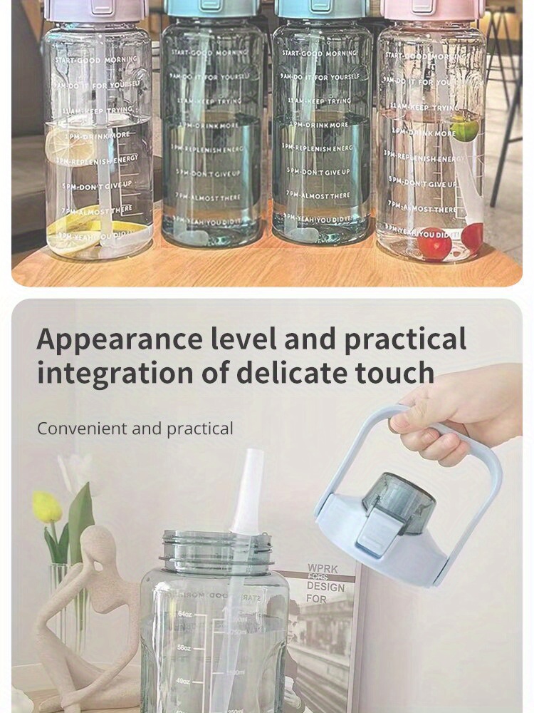 Delicate Glass Water Bottles Straw Cups with Stickers Cute Glass