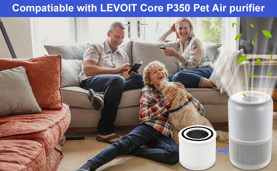 LEVOIT LV-H135 Air Purifier Replacement Filter, HEPA and High-Efficiency  Activated Carbon Filters Set, LV-H135-RF, 1 Pack, White & Core P350 Air