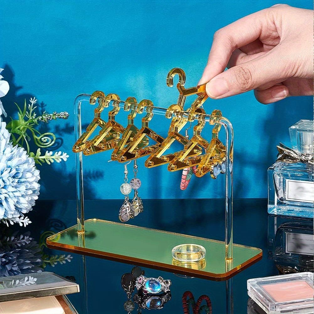  STKMELON Earring Hanger Rack With Mini Hangers Acrylic Earring  Holer Hanger Earring Holder Earring Hangers Mini Plastic Rack(Transparent  Frame) : Clothing, Shoes & Jewelry