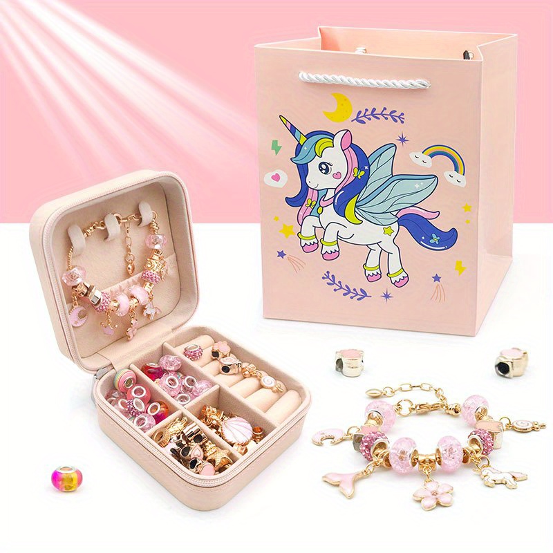 Beads Kit Kids Jewelry Making Kit With Necklace - Temu