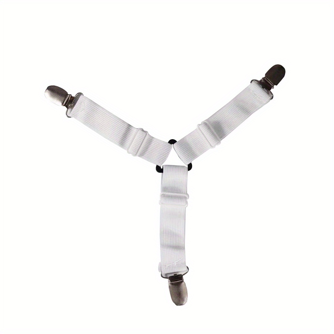 4pcs Bed Sheet Clips Suspender Straps Mattress Fastener Holder Triangle Grippers