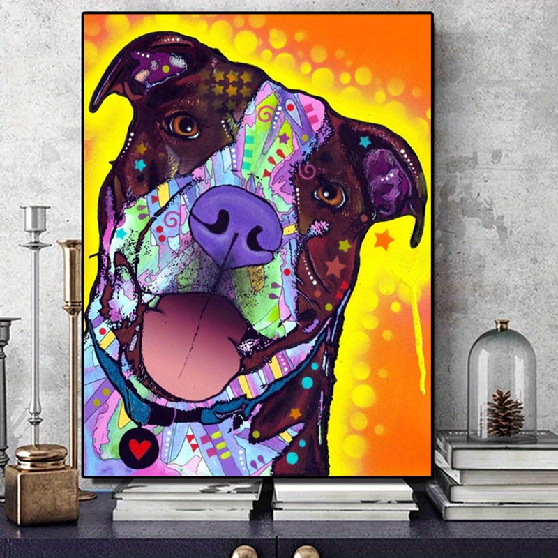 1pc Full Round Diy Diamond Painting Dog Handmade Gift Diamond Mosaic Animal  Home Decor