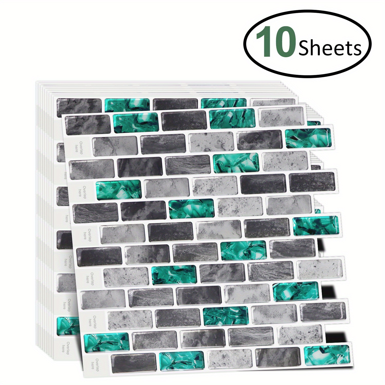 10pcs, 3d Peel And Stick Self Adhesive Kitchen Backsplash, Stick On Tile  Backsplash For Kitchen & Bathroom Marble Wall Art 12x12inch
