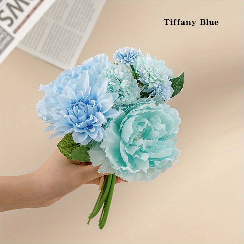 Artificial Dahlia Bouquet Real Touch Fake Flowers Flower - Temu