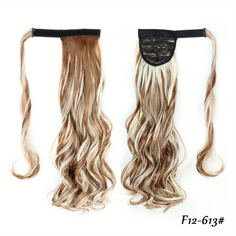 Curly Hair Extension Wrap Around Long Hairpiece Ash Blonde Ginger Brown