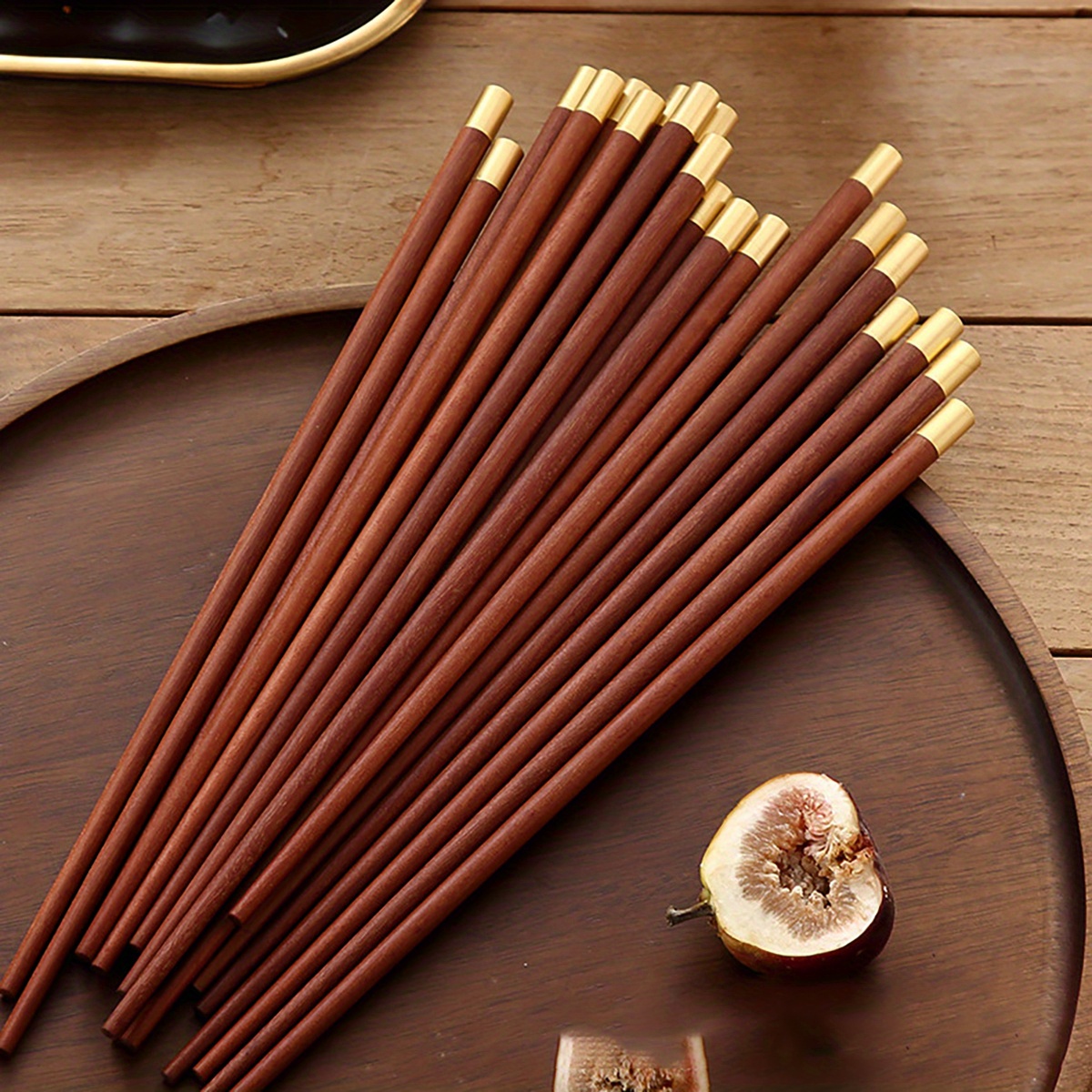 COLLBATH 5 Pairs Chicken Wing Wooden Handle Chopsticks Home Chopstick  Handmade Chop Sticks Wooden Utensils for Eating Home Stainless Steel  Chopstick