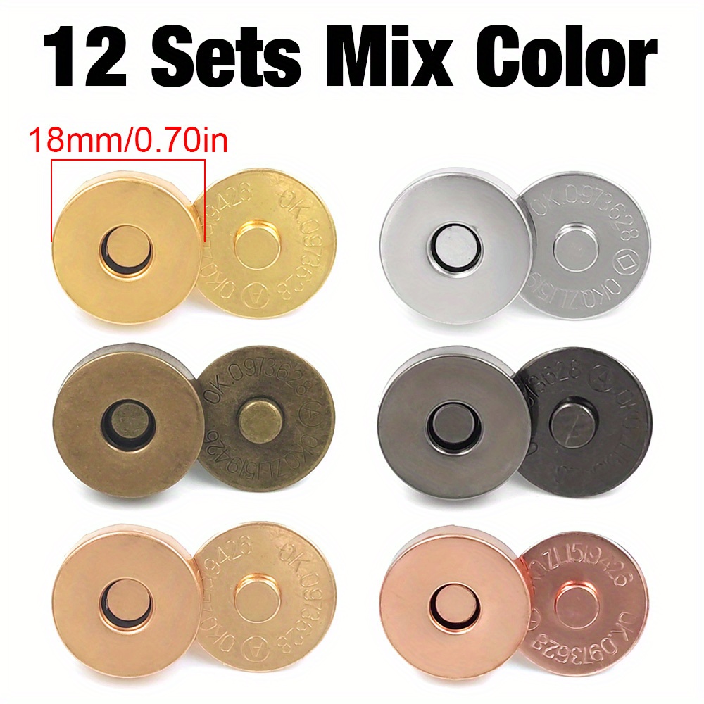 20 Sets Magnetic Button Clasp Snaps 18mm - Great for Sewing, Craft, Purses,  Bag