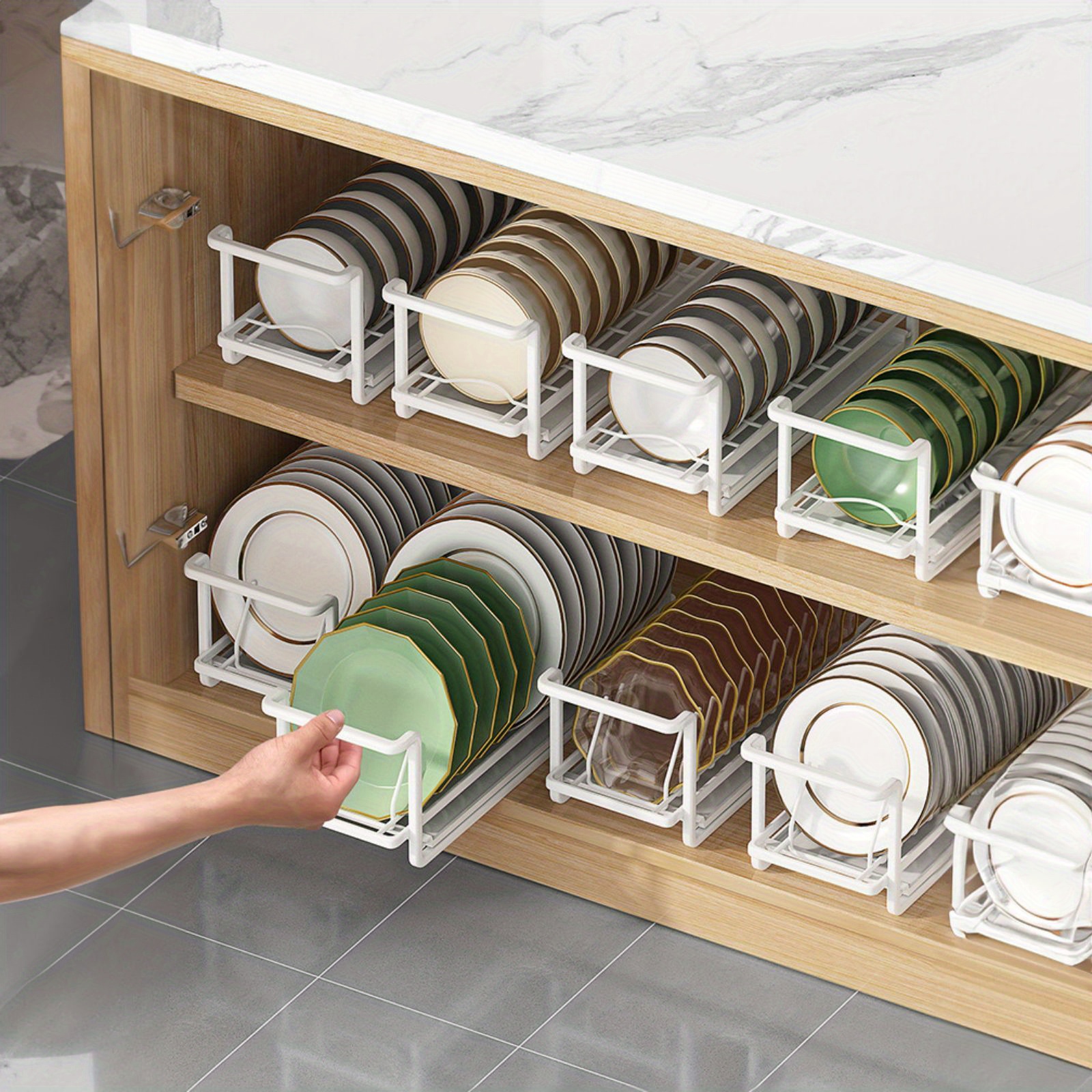 Pull-out Cabinet Bowl and Plate Rack - Under-Cabinet Organizer with Single  Tier Kitchen Storage for Draining and Storing Bowls and Plates' - China  Plastic Container and Food Container price