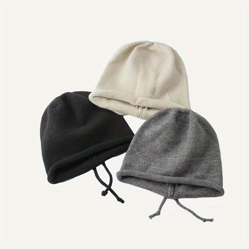 1pc Fashionable Ear Protection And Windproof Sport Knit Beanie Hat