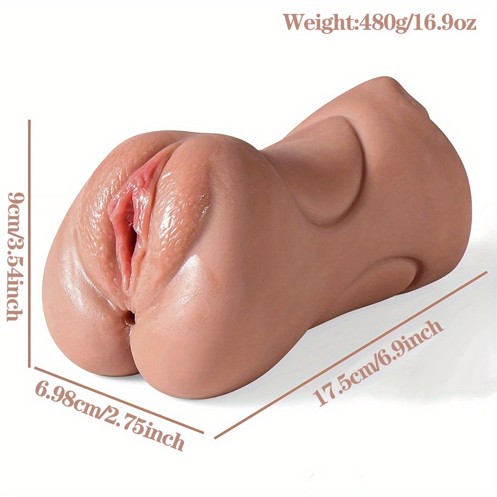 1pc 3 In 1 TPE Material Male Masturbator Realistic Pocket Pussy Stroker  Toy, Double-Ended Male Sex Toy Mouth Tongue Textured Vagina & Tight Anus  For M