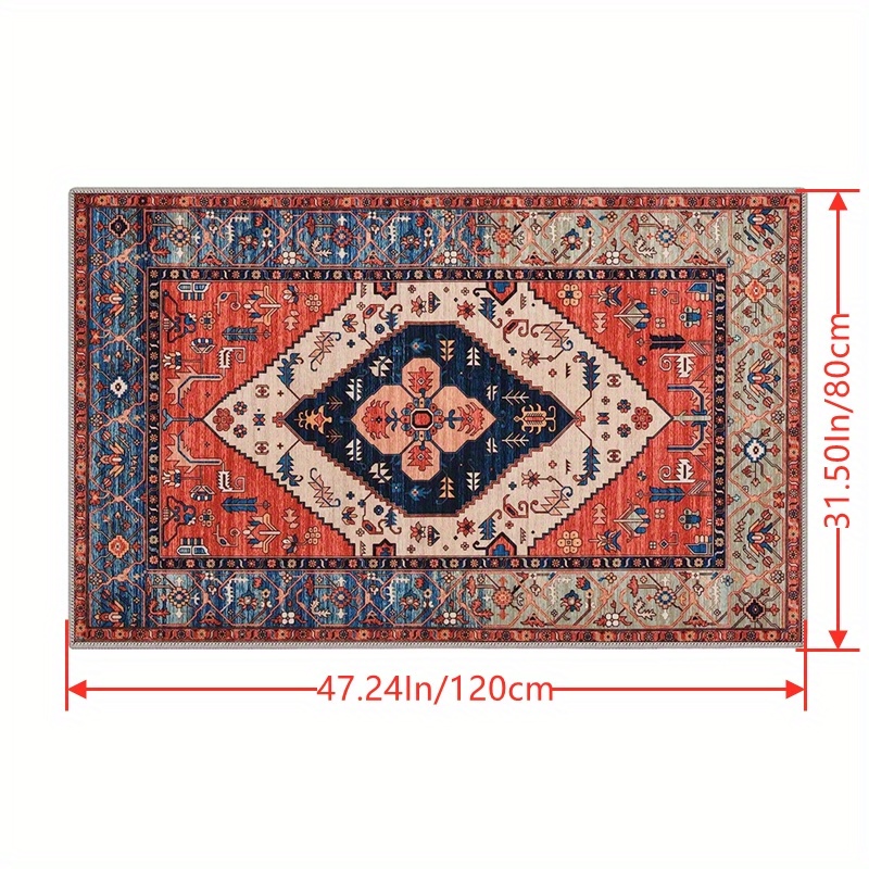 Boho Entryway Rug - Small Throw Kitchen Area Rugs For Bedroom - Non-slip  Low-pile Kitchen Mats Persian Indoor Doormat - Carpet For Entrance Bathroom  Laundry Living Room - Temu