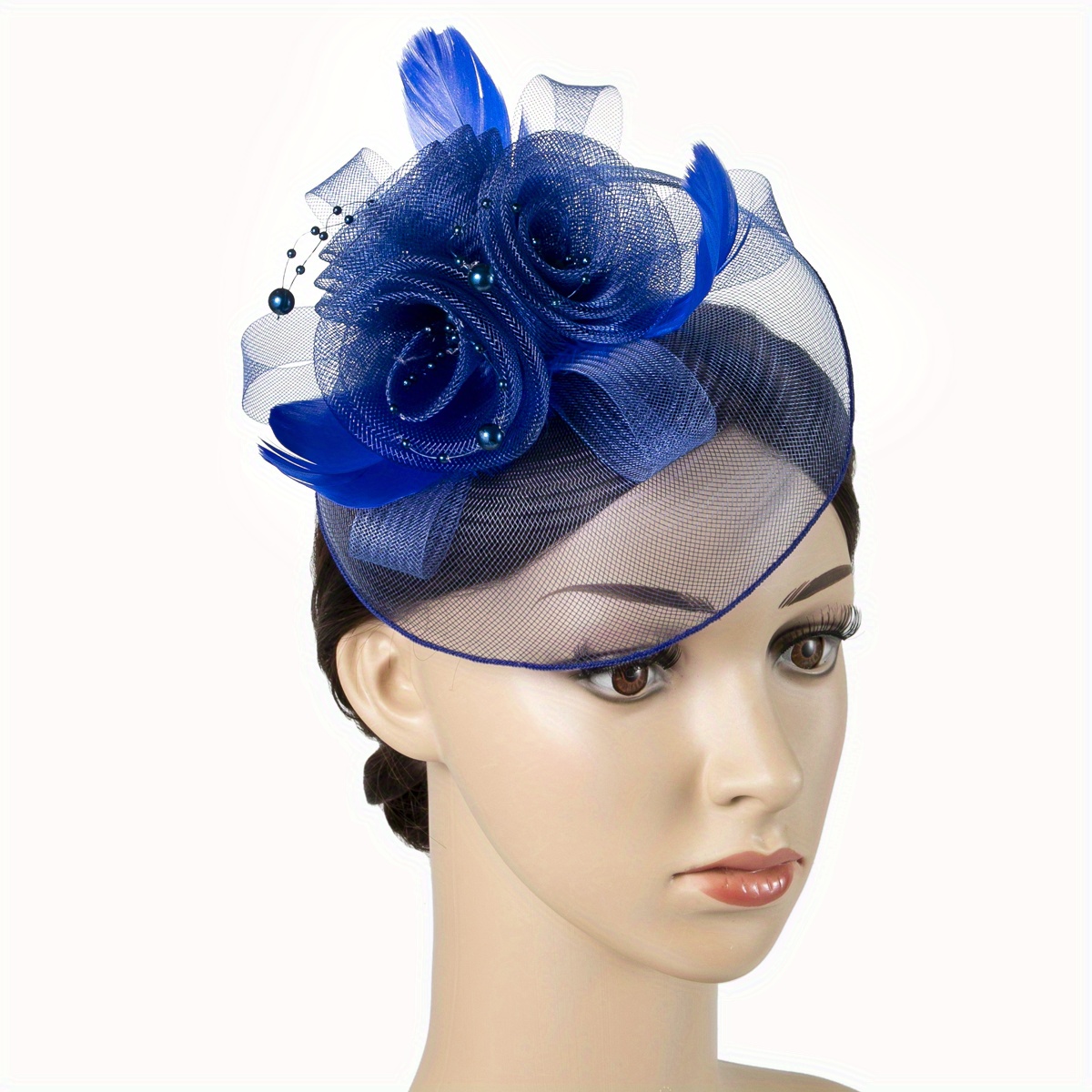 1pcs Ayollar to'rli gulli sun'iy tuklar Fascinator choy ziyofati uchun Tug'ilgan kun ot poygasi to'y shlyapa Derbyhat cherkov shlyapa tafsilotlari 7