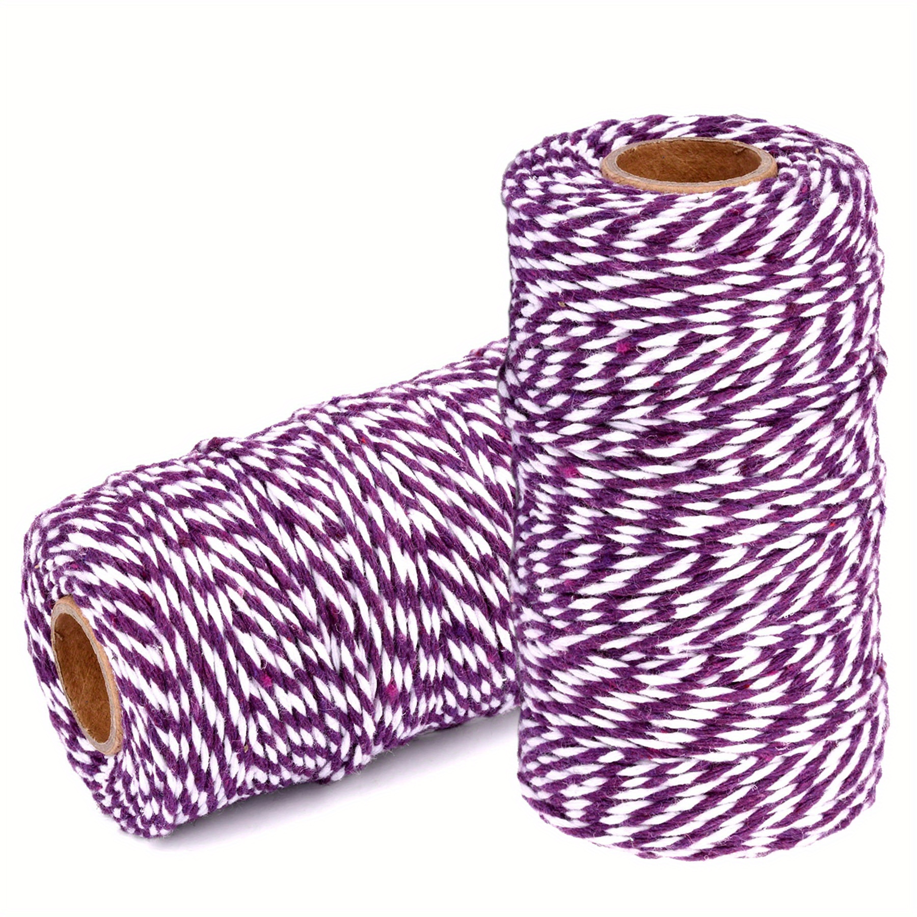 Colored rope for gift wrapping purple and white