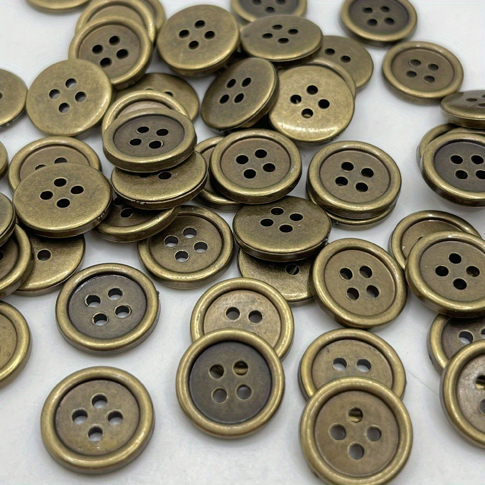 Four Hole Buttons, Blazer, Antique Brass