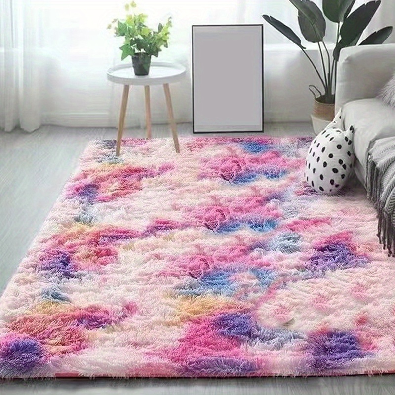 TABAYON Shaggy Tie-Dyed Coffee Rug, 2x3 Area Rugs for Living Room,  Anti-Skid Extra Comfy Fluffy Floor Carpet for Indoor Home Decorative