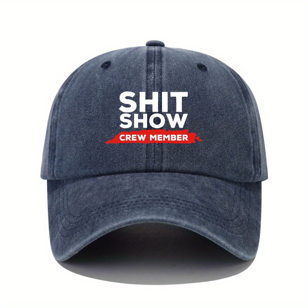 Adjustable Mens Soft Top Peaked Cap With SHIT SHOW Letter Printing