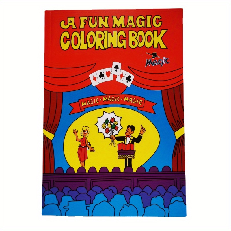 Libro Mágico Colorear Truco Magia Libro Magia Roja Perfecto - Temu Mexico