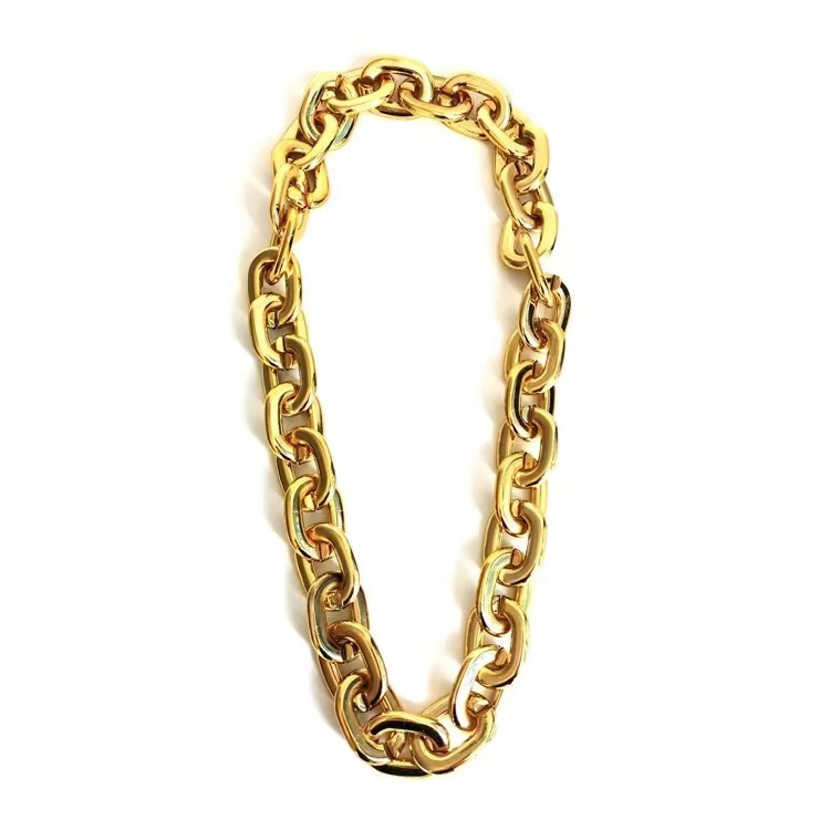 1pc hip hop style thick golden chain necklace for holiday party decoration accessories for men details 1