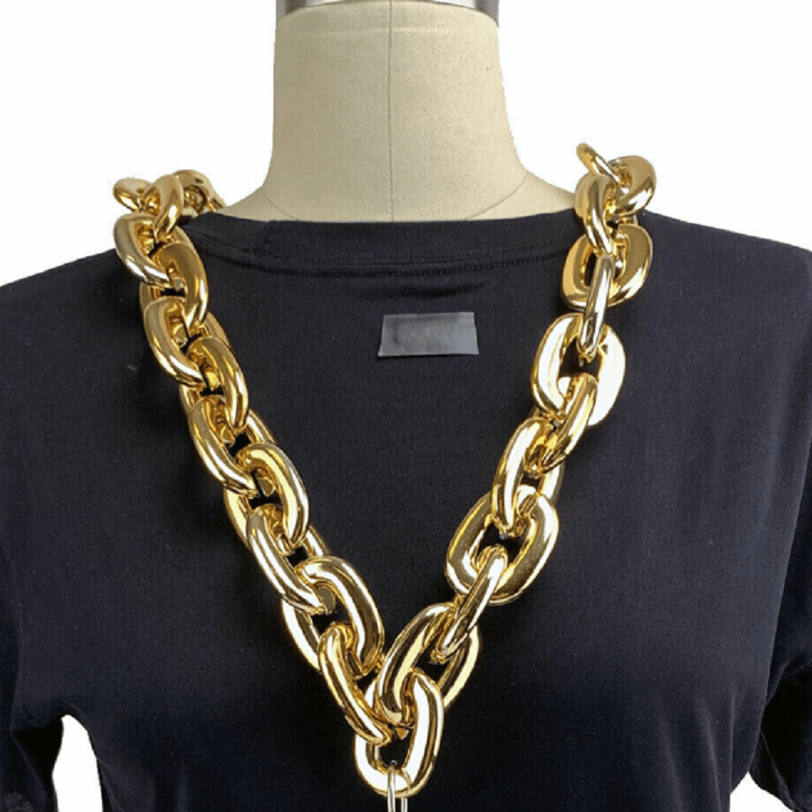 1pc hip hop style thick golden chain necklace for holiday party decoration accessories for men details 9