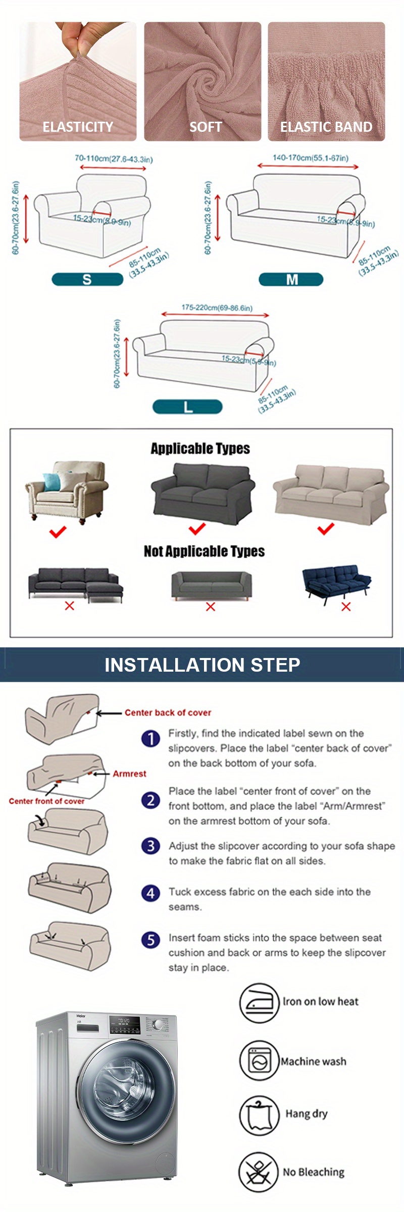 Jacquard Waterproof Sofa Slipcovers Rectangular Grid Stretch Temu