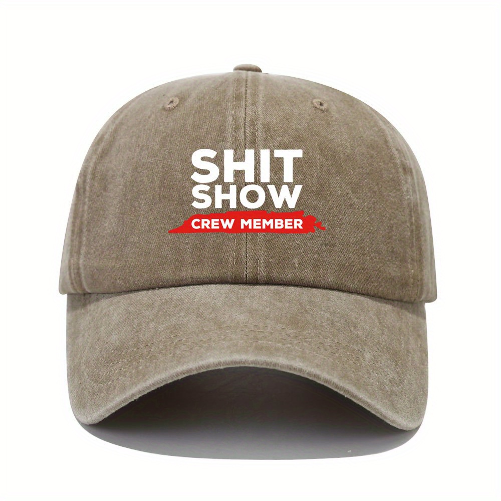Adjustable Mens Soft Top Peaked Cap With SHIT SHOW Letter Printing