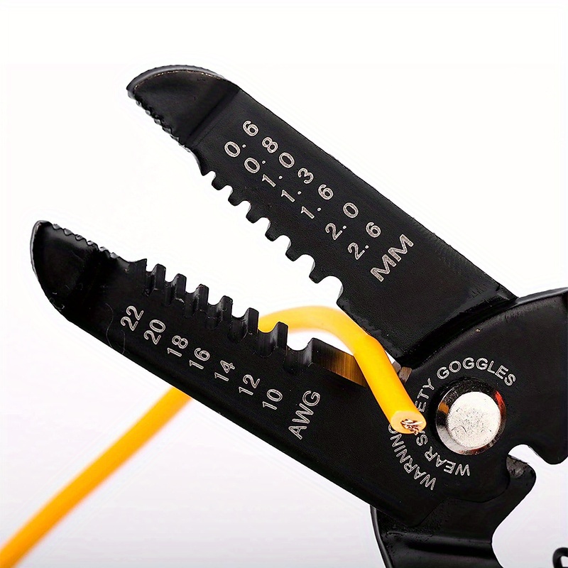 1 pelacables T(R) (para cables sólidos de 10 a 18 y 12 a 20 trenzados),  compacto, ligero y fácil de usar, cuenta con cuchillas tipo cuchillo de