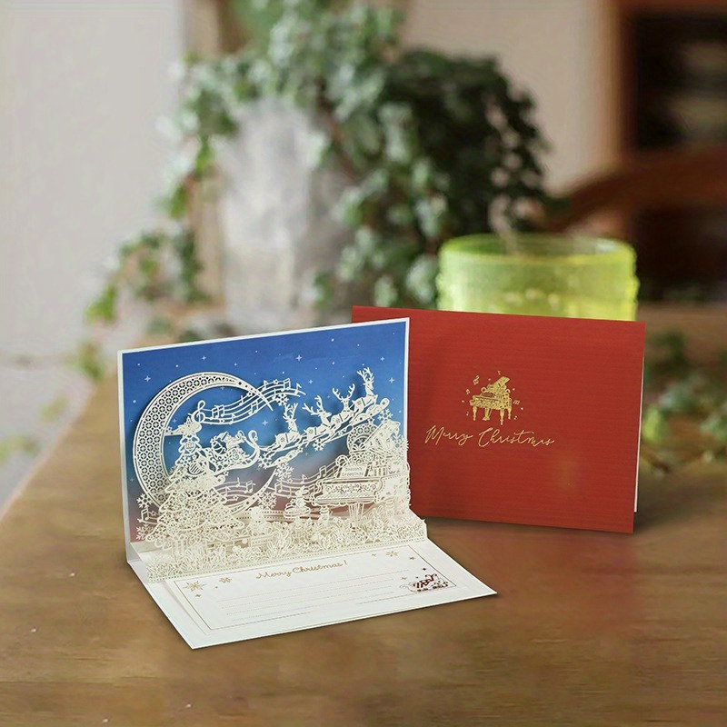 Christmas 3d Greeting Card Card With Envelope