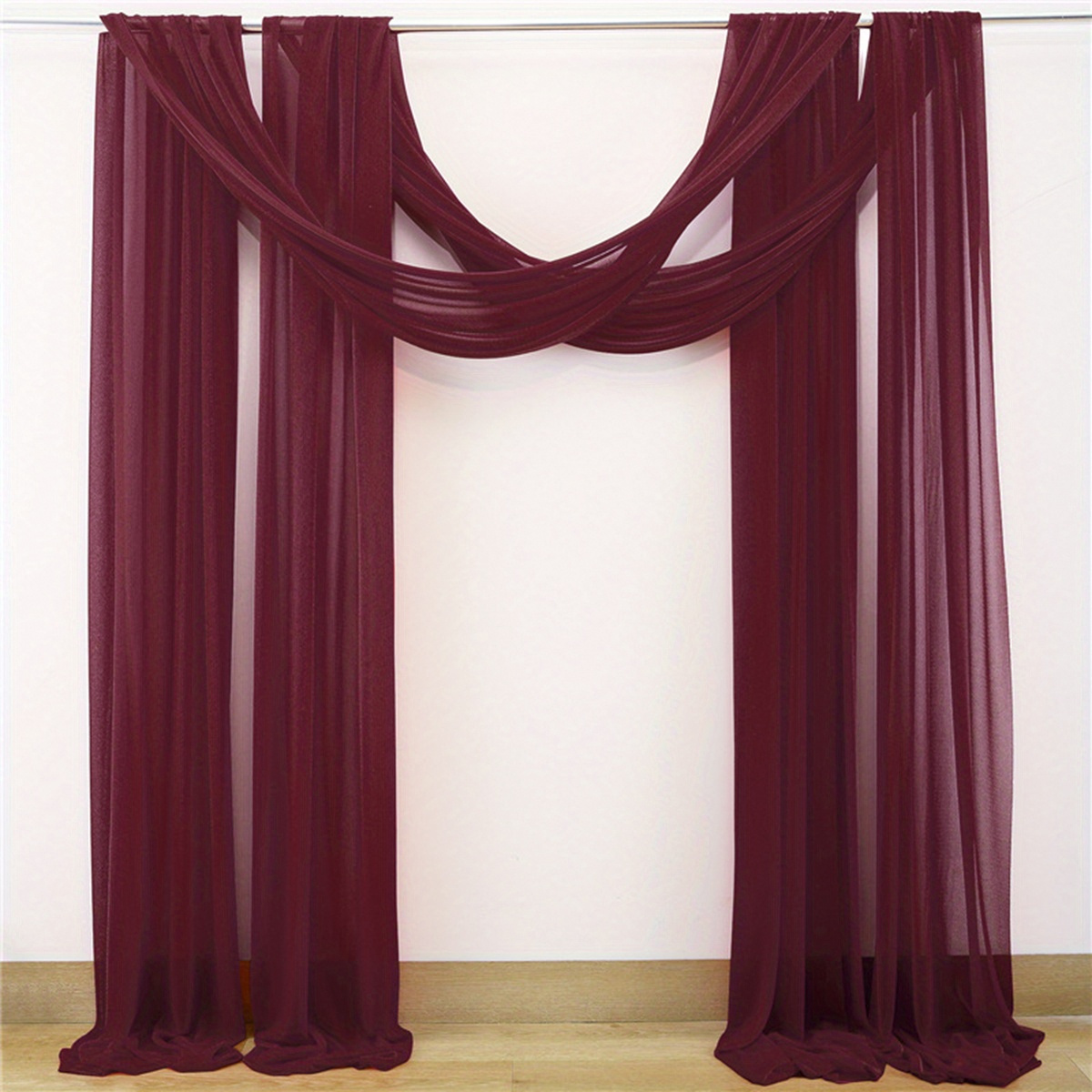 Wedding Arch Draping Fabric Burgundy x Chiffon Drapes For - Temu